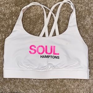 Lululemon SoulCycle White and Pink Sports Bra